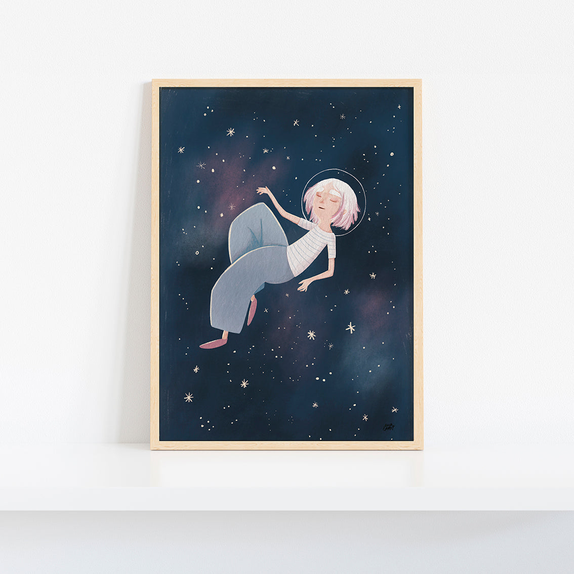 Lámina Eva Carot «Flotando en el espacio» A4