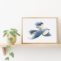 Lámina Eva Carot «Pájaro azul» A3