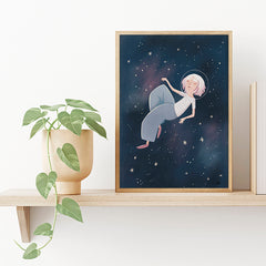 Lámina Eva Carot «Flotando en el espacio» A4