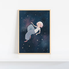 Lámina Eva Carot «Flotando en el espacio» A4